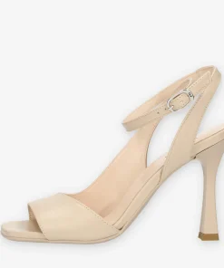 Nero Giardini Sandali beige da donna con tacco alto e punta squadrata