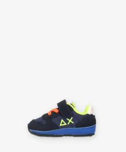 Z44302N-07NAVY BLUE Sun 68 Boy's Tom Fluo (new born) Sneakers blu da neonato