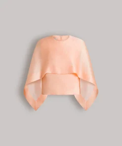 Top cappa in organza di seta