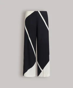 Pantaloni in twill di viscosa con stampa grafica